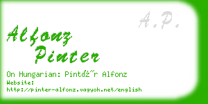 alfonz pinter business card